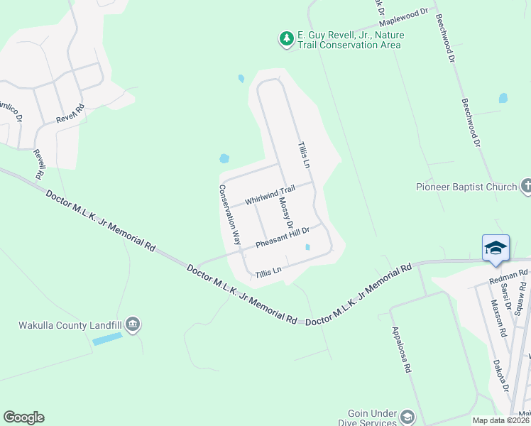 map of restaurants, bars, coffee shops, grocery stores, and more near 19 Pasture Run Way in Crawfordville