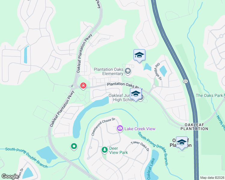 map of restaurants, bars, coffee shops, grocery stores, and more near 3680E Creswick Circle in Orange Park