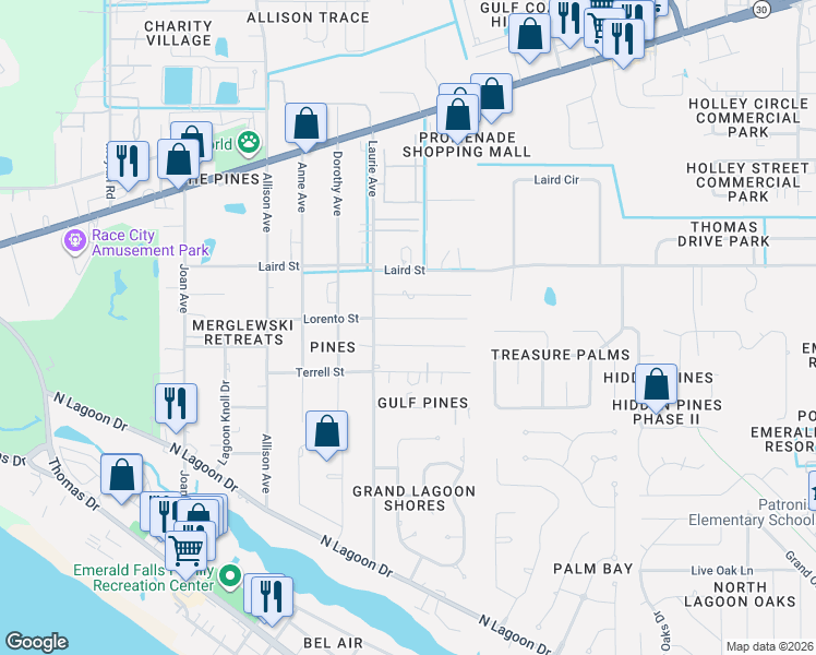 map of restaurants, bars, coffee shops, grocery stores, and more near 8522 Lorento Street in Panama City