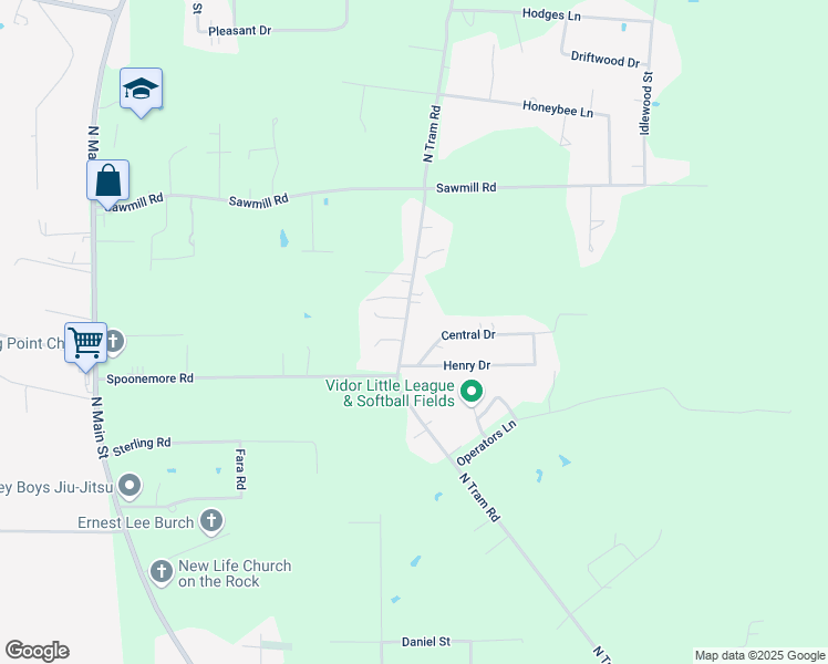 map of restaurants, bars, coffee shops, grocery stores, and more near 985 Central Drive in Vidor