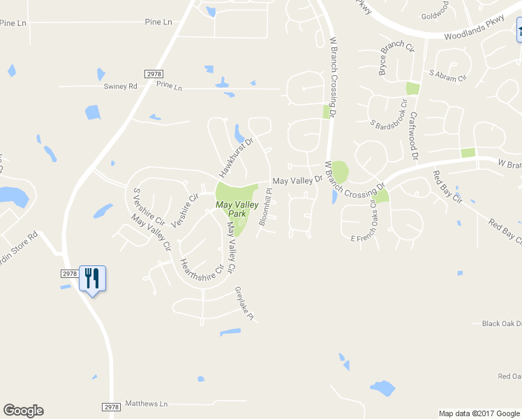 map of restaurants, bars, coffee shops, grocery stores, and more near 271 Bloomhill Place in Magnolia