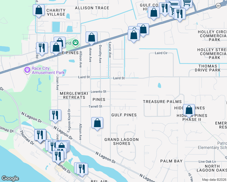 map of restaurants, bars, coffee shops, grocery stores, and more near 8618 Lorento Street in Panama City