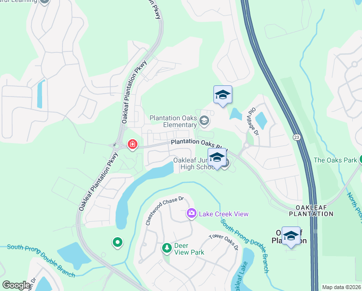 map of restaurants, bars, coffee shops, grocery stores, and more near 3680E Creswick Circle in Orange Park