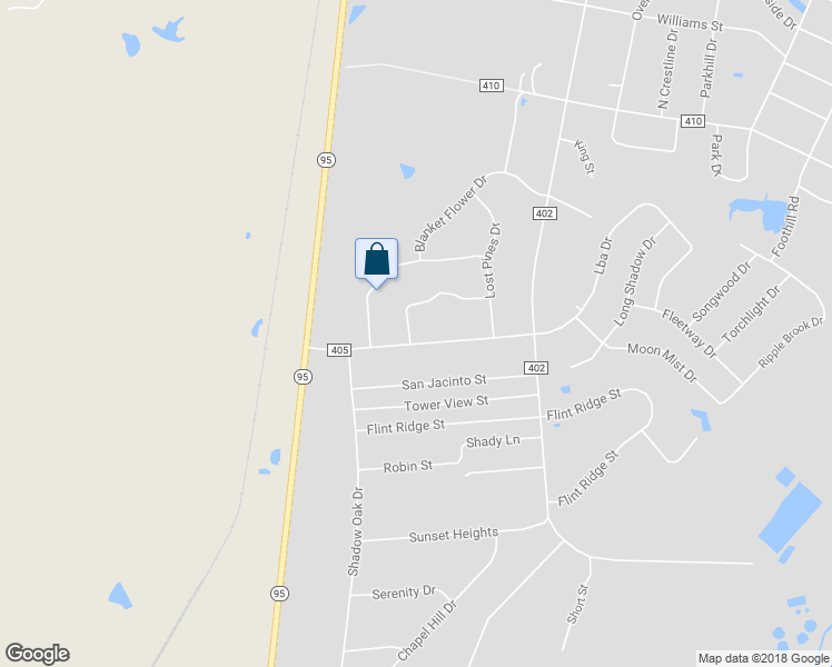 map of restaurants, bars, coffee shops, grocery stores, and more near 150 Lba Drive in Bastrop