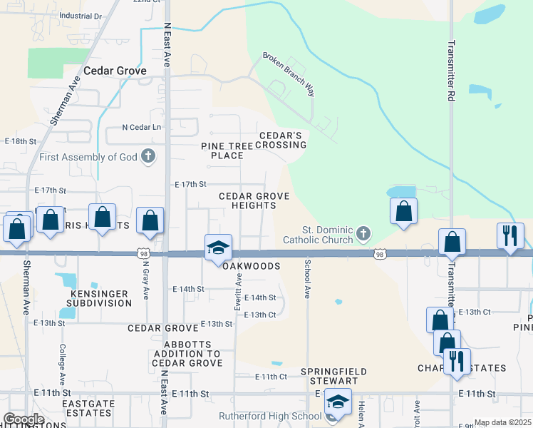 map of restaurants, bars, coffee shops, grocery stores, and more near 1606 Gainer Avenue in Panama City
