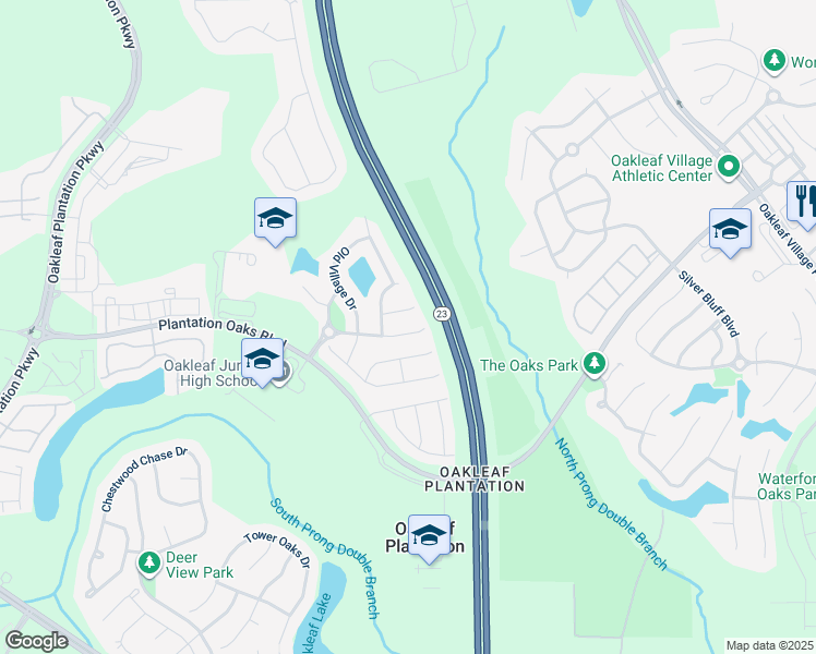 map of restaurants, bars, coffee shops, grocery stores, and more near 3720 Old Hickory Lane in Orange Park
