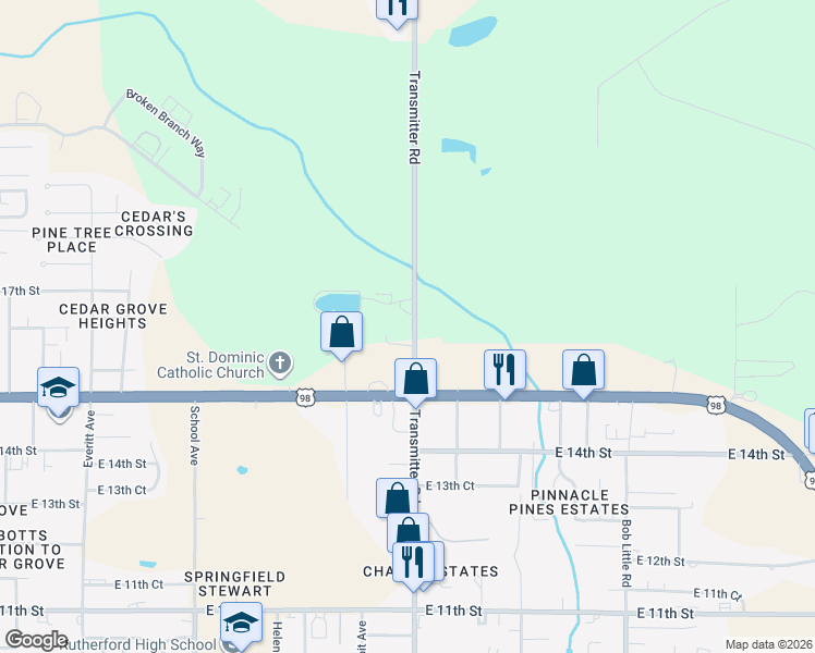 map of restaurants, bars, coffee shops, grocery stores, and more near 1611 Transmitter Road in Panama City