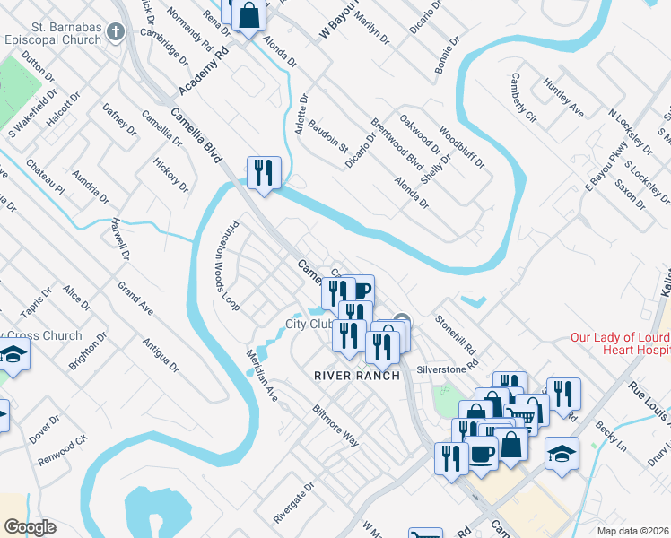 map of restaurants, bars, coffee shops, grocery stores, and more near 102 Littleton Boulevard in Lafayette
