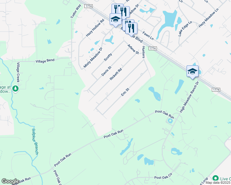 map of restaurants, bars, coffee shops, grocery stores, and more near 29903 Eric Street in Magnolia