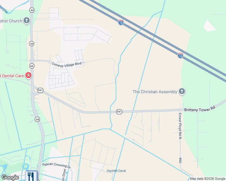 map of restaurants, bars, coffee shops, grocery stores, and more near 41406 Brittany Tower Road in Gonzales