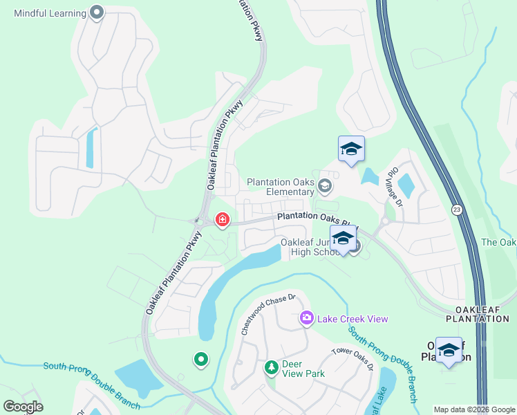map of restaurants, bars, coffee shops, grocery stores, and more near 4220 Plantation Oaks Boulevard in Orange Park