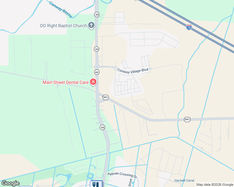 map of restaurants, bars, coffee shops, grocery stores, and more near 364 Glenthorne Drive in Gonzales