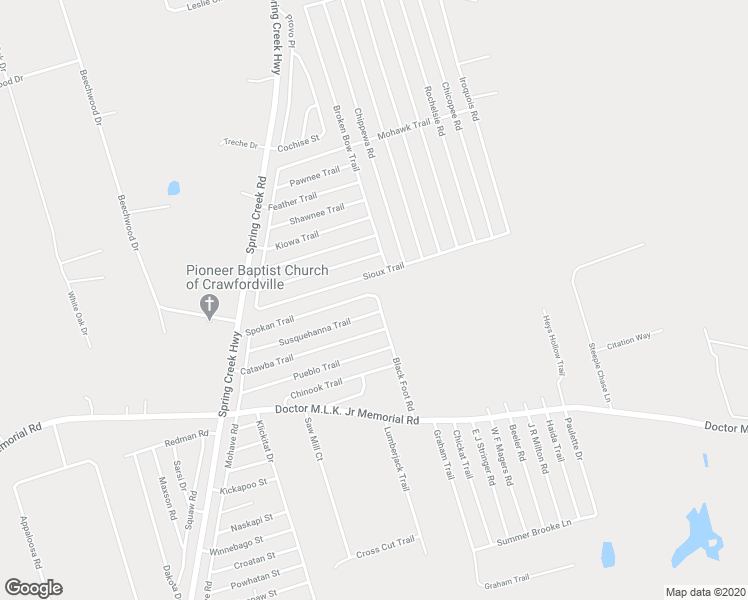 map of restaurants, bars, coffee shops, grocery stores, and more near 121 Spokan Trail in Crawfordville