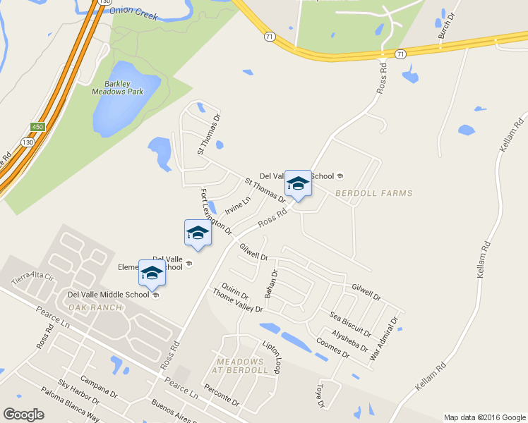 map of restaurants, bars, coffee shops, grocery stores, and more near 4920 Lexington Meadow Lane in Del Valle