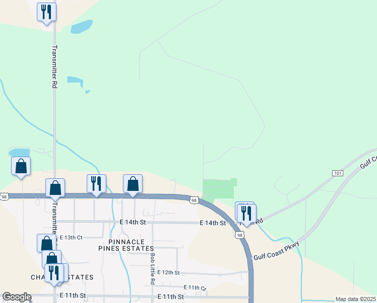 map of restaurants, bars, coffee shops, grocery stores, and more near 1707 Adkins Avenue in Panama City