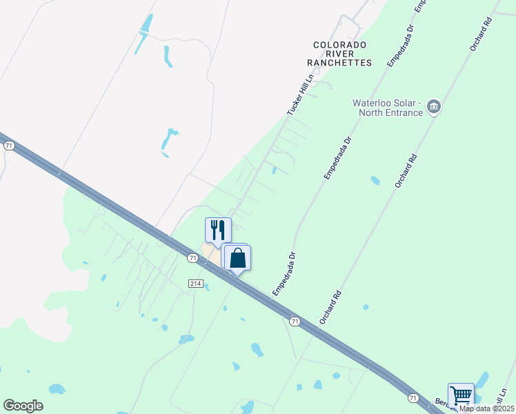 map of restaurants, bars, coffee shops, grocery stores, and more near 5107 Tucker Hill Lane in Cedar Creek