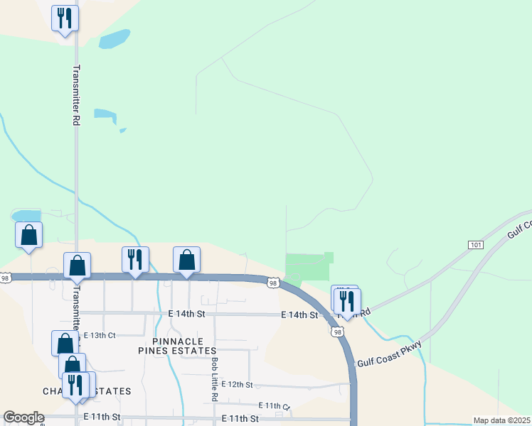 map of restaurants, bars, coffee shops, grocery stores, and more near 1707 Adkins Avenue in Panama City