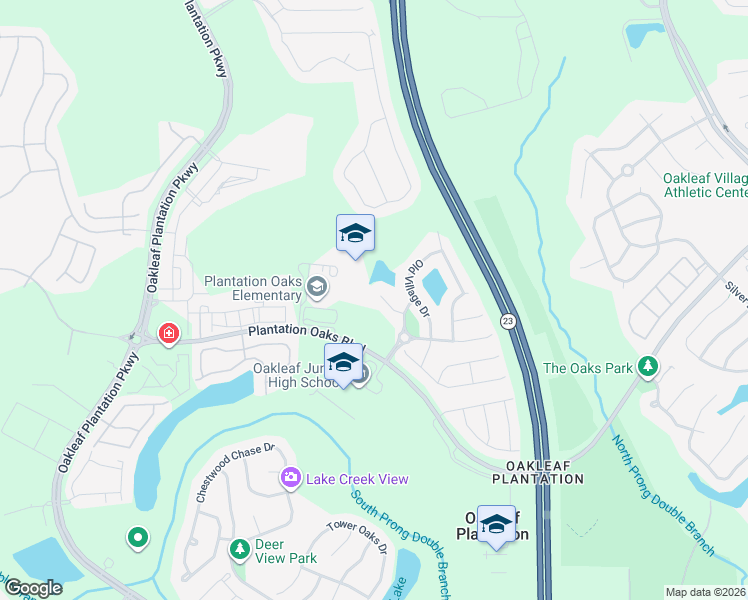 map of restaurants, bars, coffee shops, grocery stores, and more near 3793 Pondview Drive in Orange Park