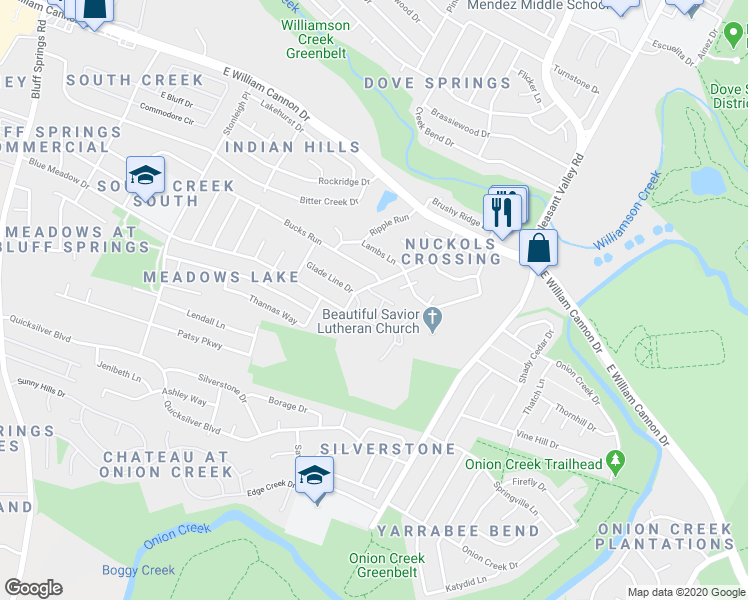 map of restaurants, bars, coffee shops, grocery stores, and more near 4707 Yucca Hill Drive in Austin