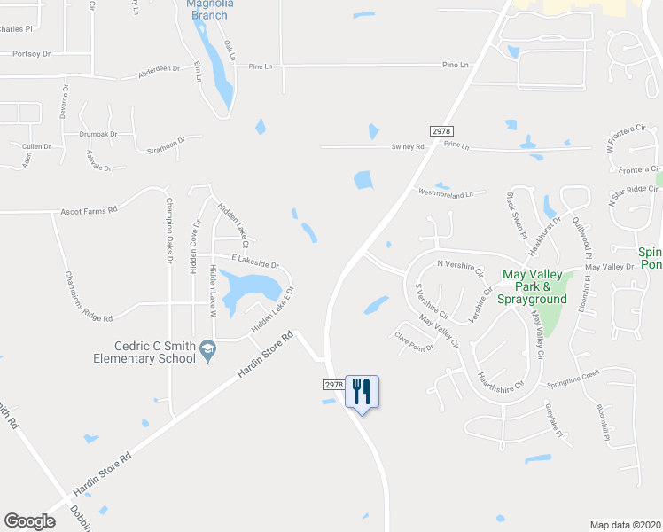 map of restaurants, bars, coffee shops, grocery stores, and more near 29103 Fm 2978 Road in Magnolia