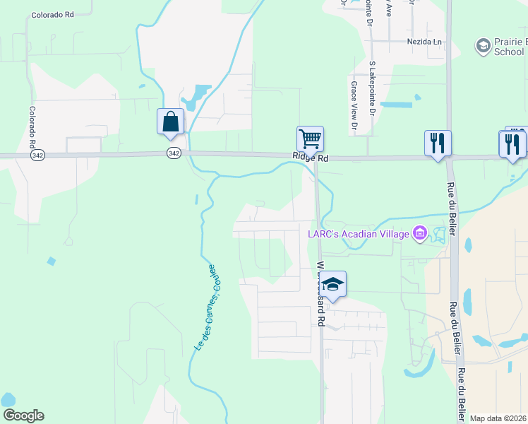 map of restaurants, bars, coffee shops, grocery stores, and more near 162 Day Road in Lafayette