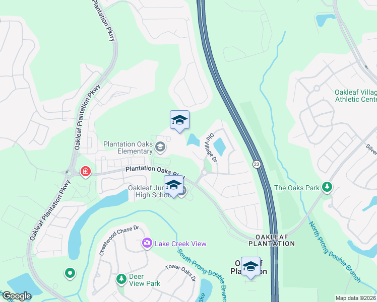 map of restaurants, bars, coffee shops, grocery stores, and more near 3797 Pondview Street in Orange Park