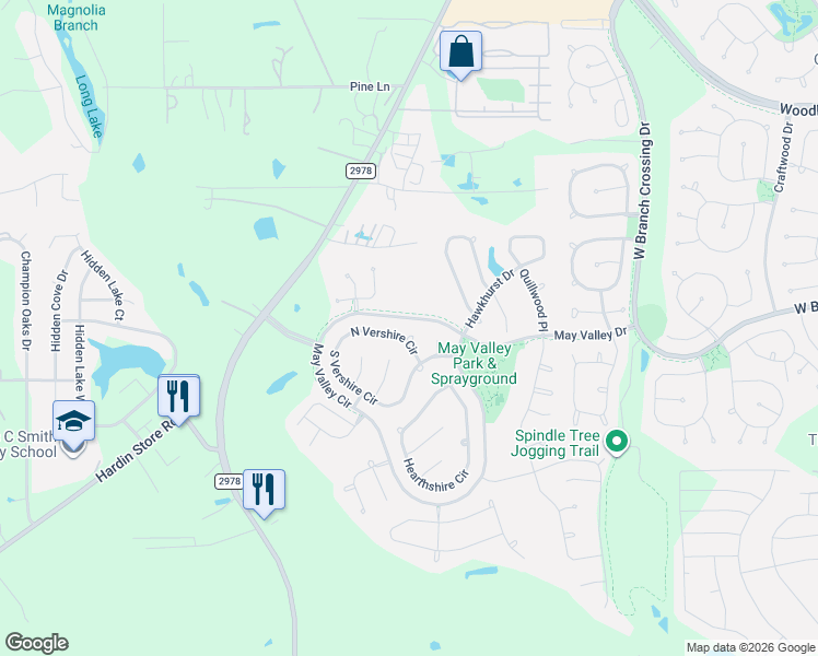 map of restaurants, bars, coffee shops, grocery stores, and more near 7 Maitland Court in Magnolia