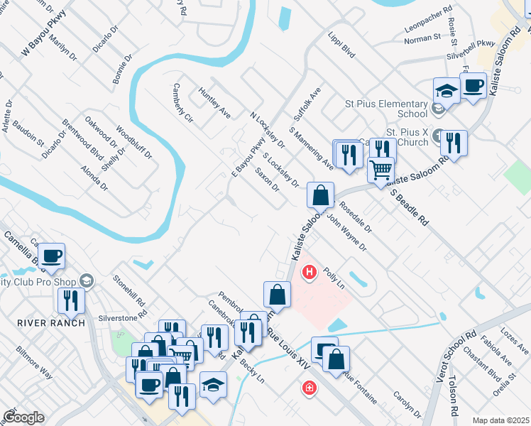 map of restaurants, bars, coffee shops, grocery stores, and more near 108 Turfway Drive in Lafayette