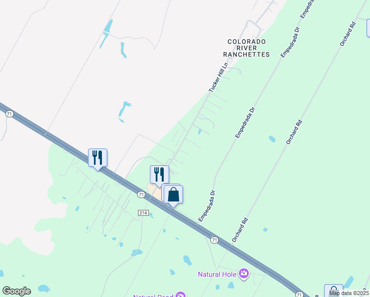 map of restaurants, bars, coffee shops, grocery stores, and more near 5107 Tucker Hill Lane in Cedar Creek