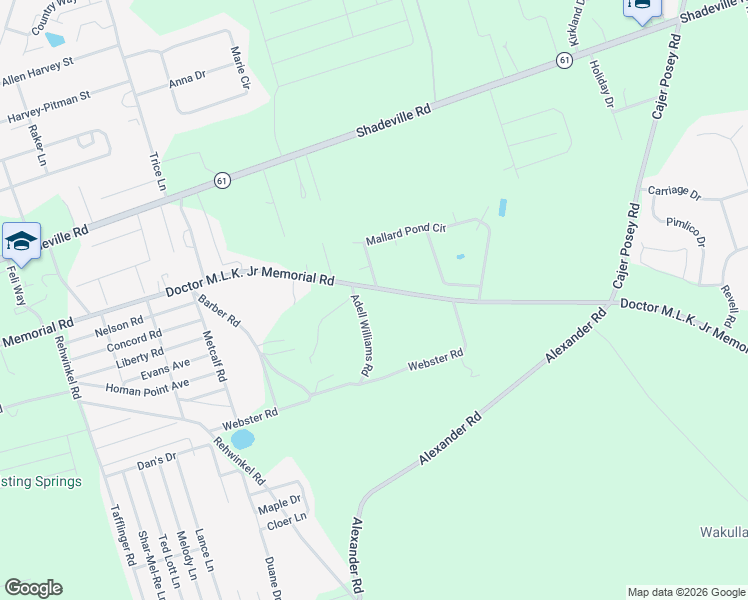 map of restaurants, bars, coffee shops, grocery stores, and more near 419-455 Martin Luther King Junior Memorial Road in Crawfordville