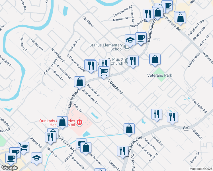 map of restaurants, bars, coffee shops, grocery stores, and more near 326-398 Cobblestone Road in Lafayette