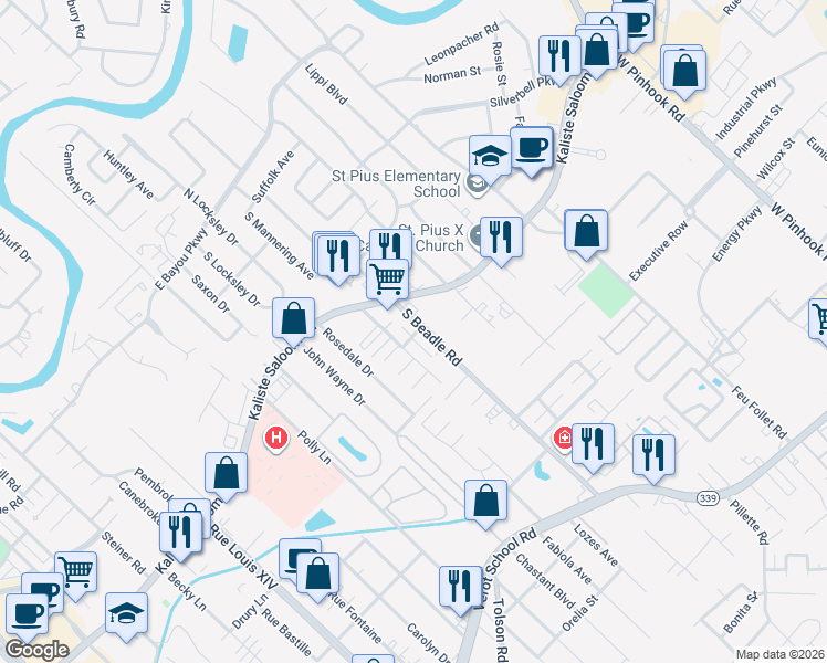 map of restaurants, bars, coffee shops, grocery stores, and more near 326-398 Cobblestone Road in Lafayette