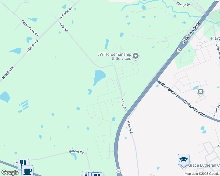 map of restaurants, bars, coffee shops, grocery stores, and more near 1406 Whitney Lane in Brenham