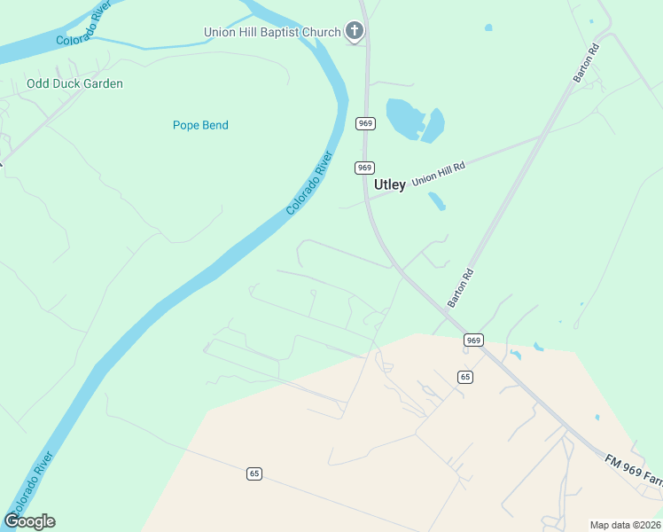 map of restaurants, bars, coffee shops, grocery stores, and more near 1332 Farm to Market 969 in Bastrop