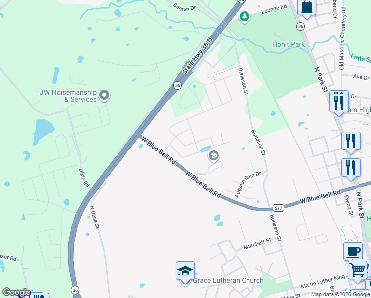 map of restaurants, bars, coffee shops, grocery stores, and more near 1021 Republic Street in Brenham