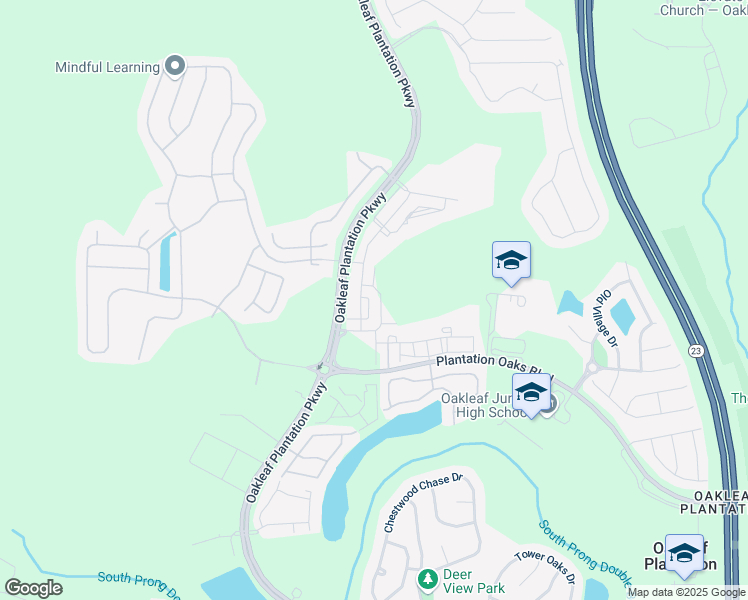 map of restaurants, bars, coffee shops, grocery stores, and more near 625 Oakleaf Plantation Parkway in Orange Park