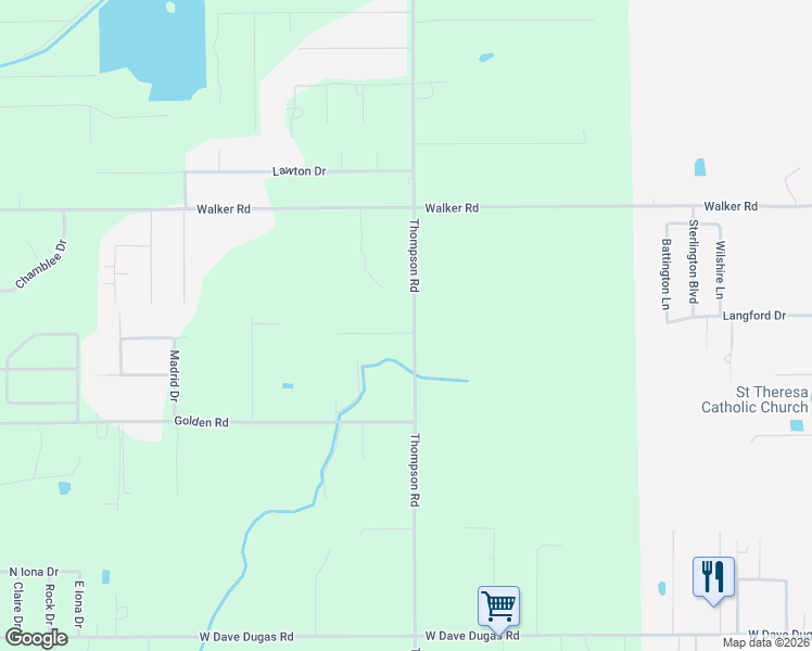 map of restaurants, bars, coffee shops, grocery stores, and more near 4712 Thompson Road in Sulphur