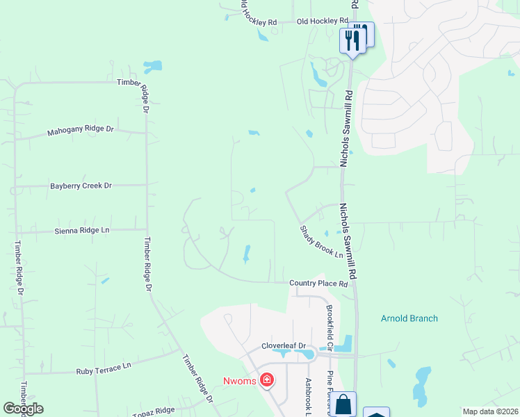 map of restaurants, bars, coffee shops, grocery stores, and more near 29502 Country Place Road in Magnolia