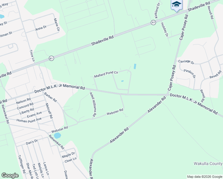map of restaurants, bars, coffee shops, grocery stores, and more near 472 Doctor Martin Luther King Junior Memorial Road in Crawfordville