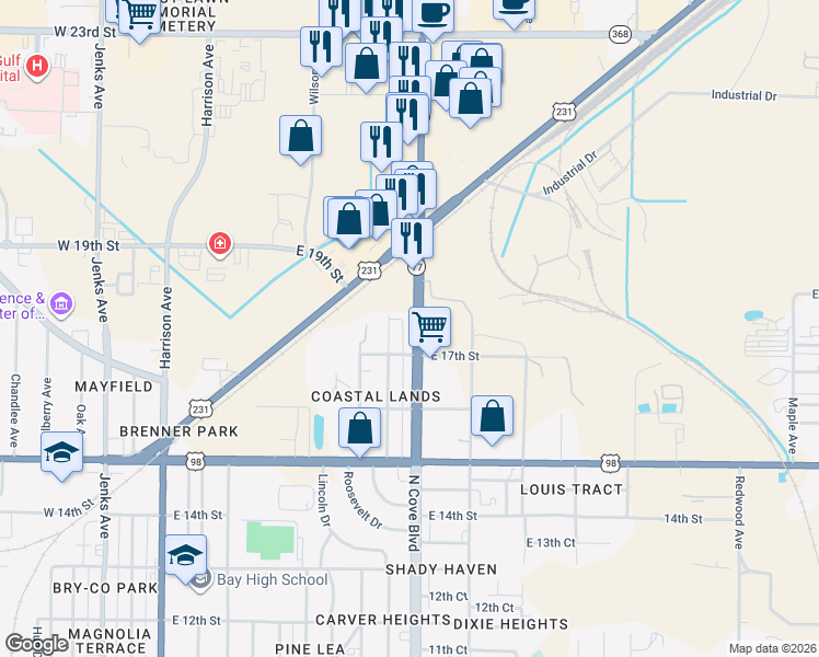 map of restaurants, bars, coffee shops, grocery stores, and more near in 