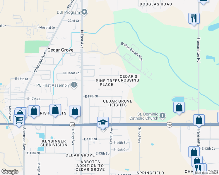 map of restaurants, bars, coffee shops, grocery stores, and more near 2833 Cynthia Court in Panama City