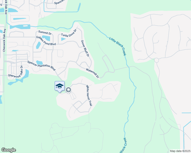 map of restaurants, bars, coffee shops, grocery stores, and more near 2511 Watermill Drive in Orange Park