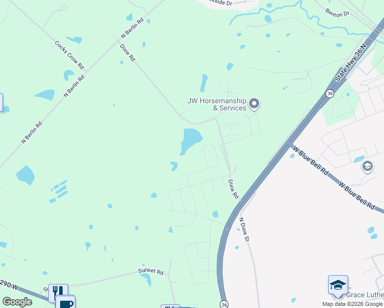 map of restaurants, bars, coffee shops, grocery stores, and more near 1051 Dixie Road in Brenham