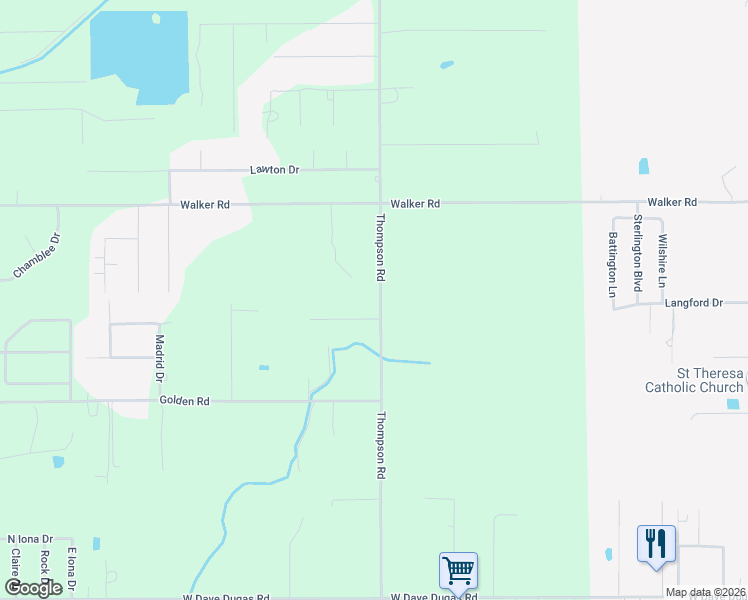 map of restaurants, bars, coffee shops, grocery stores, and more near 4712 Thompson Road in Sulphur