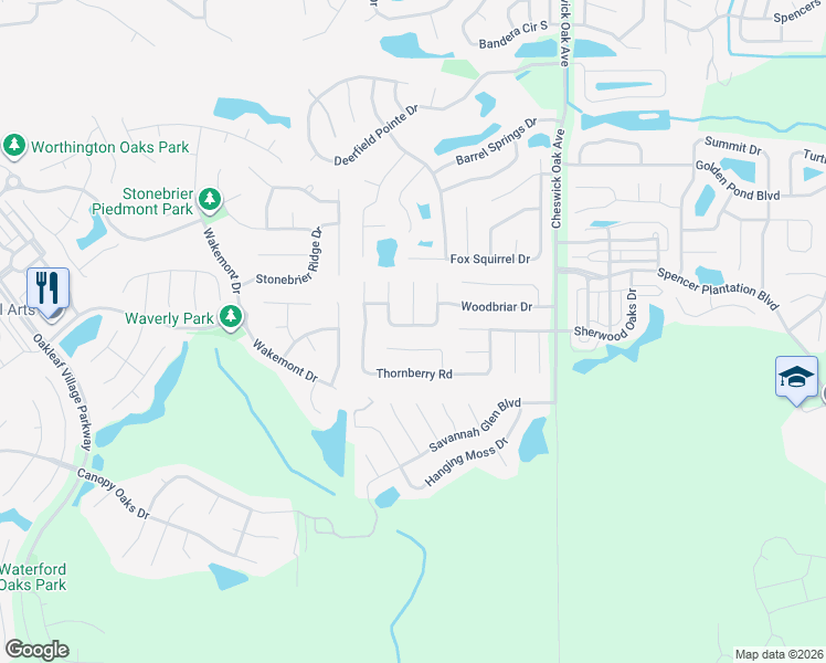 map of restaurants, bars, coffee shops, grocery stores, and more near 565 Fallen Timbers Drive in Orange Park