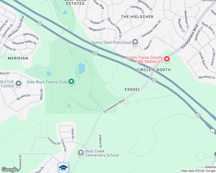 map of restaurants, bars, coffee shops, grocery stores, and more near 6629 Estana Lane in Austin