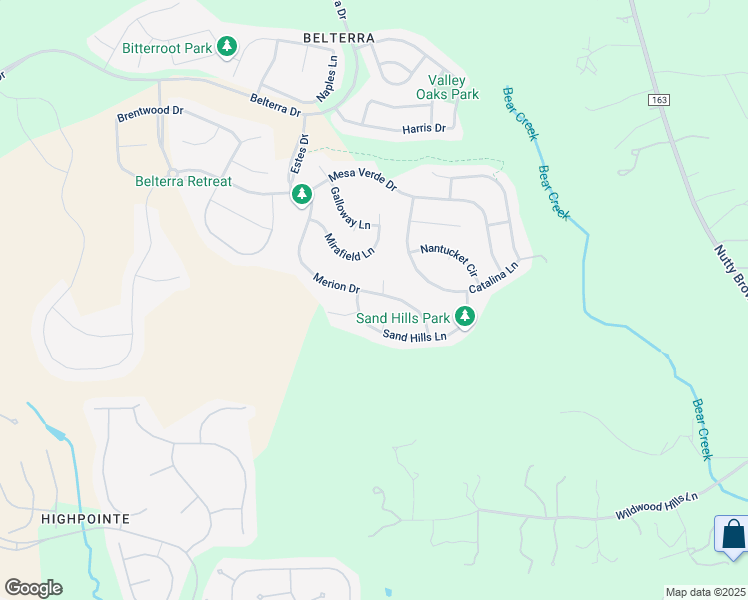 map of restaurants, bars, coffee shops, grocery stores, and more near 135 Sand Hills Lane in Austin