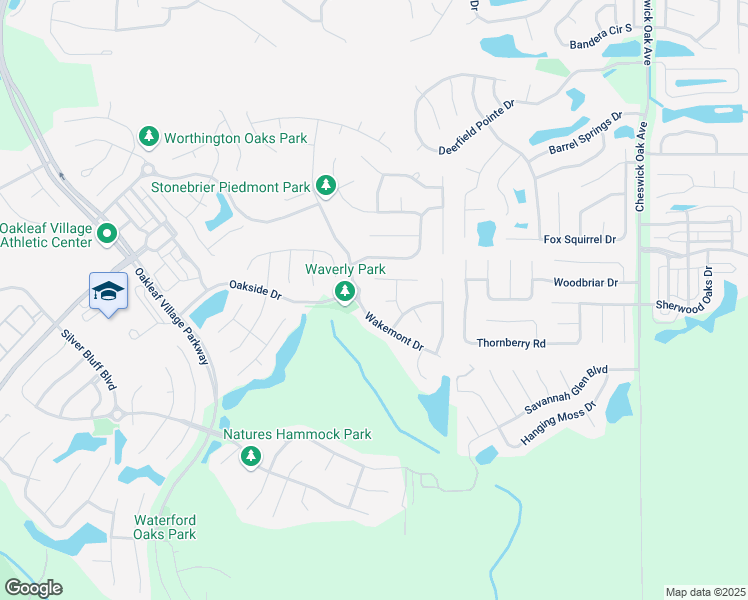 map of restaurants, bars, coffee shops, grocery stores, and more near 3100 Lynnhaven Court in Orange Park