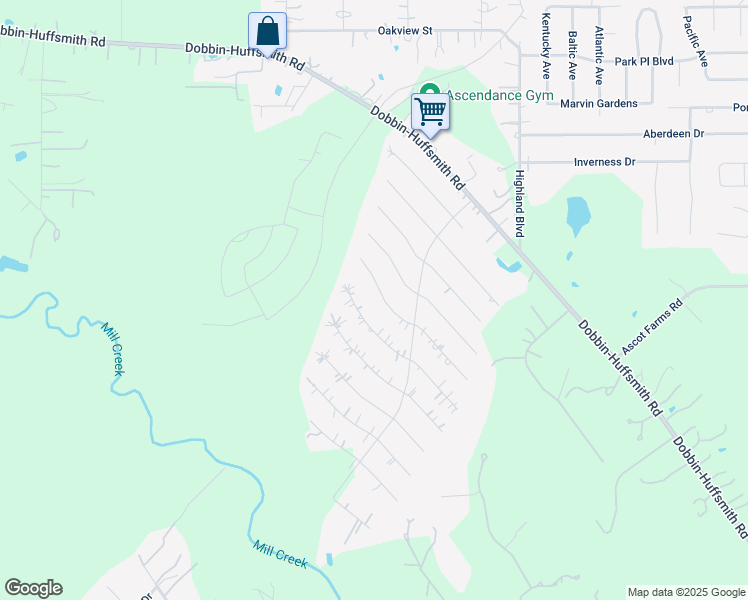 map of restaurants, bars, coffee shops, grocery stores, and more near 29814 Denton Street in Magnolia