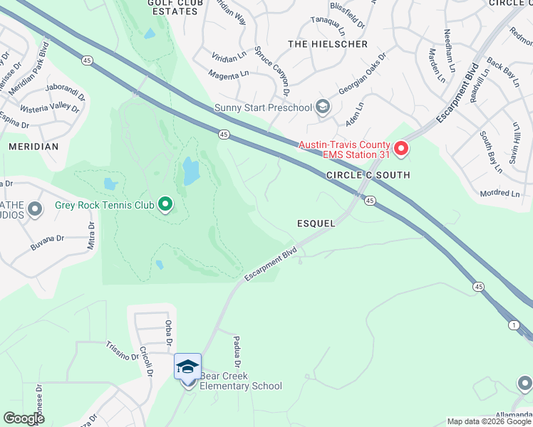 map of restaurants, bars, coffee shops, grocery stores, and more near 6629 Estana Lane in Austin